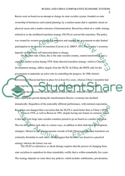 Russia and China - Comparison of Economic Development Strategies