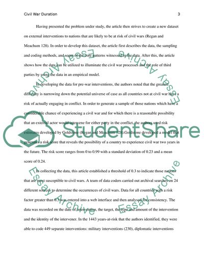 Event or Hazards Analysis in Civil War Duration