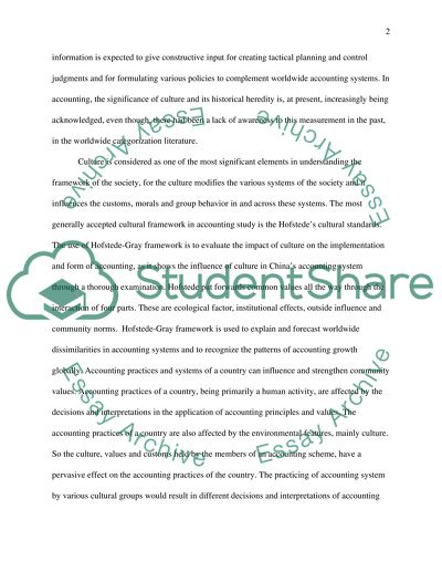 Culture and Accounting