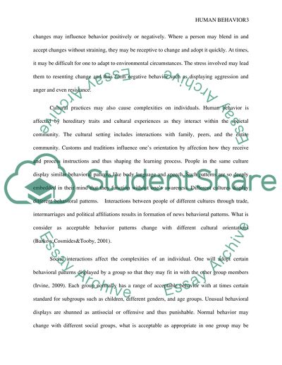 Understanding the Complexity of Human Behavior