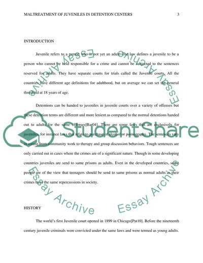 Maltreatment of Juveniles in Detention Centers