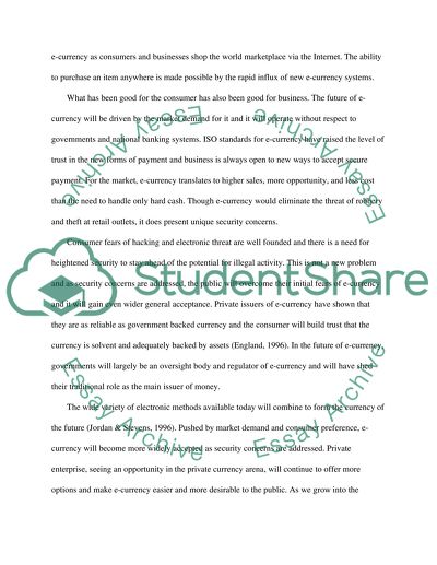 Electronic currency is here to stay