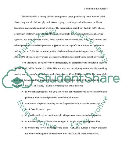 Community Resources In the United States