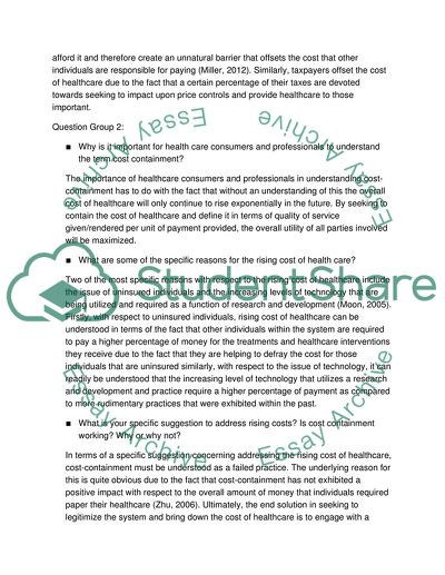 The Financial Aspects of Health Care