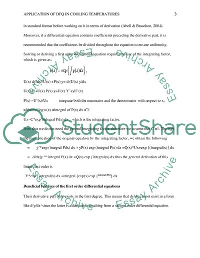 Application of DFQ in Cooling Temperatures