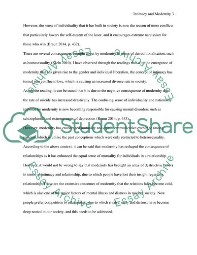 Intimacy and Modernity