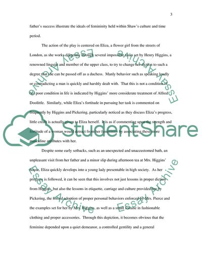 Femininity in Shaws Pygmalion and Rhys Wide Sargasso Sea