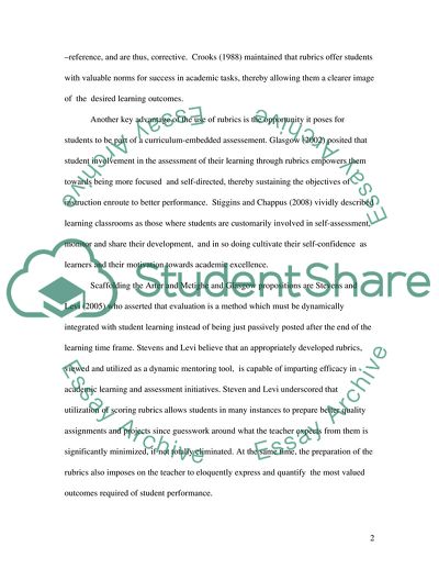 The Positive Influences of Rubrics on Student Performance