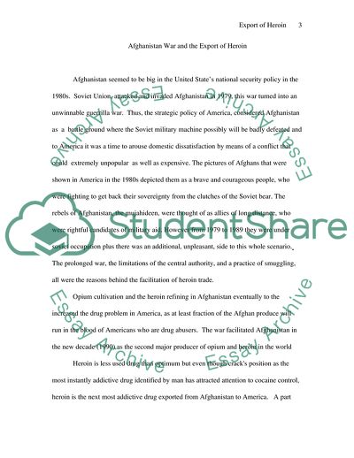 Afghanistan War and the Export of Heroin