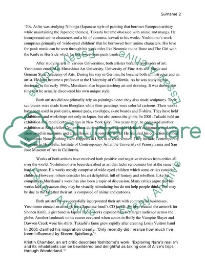 Comparison Between Yoshitomo Nara and Takashi Murakami