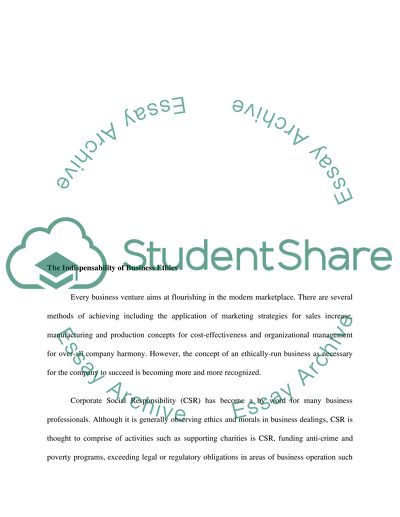 Business Ethics is Not an Option