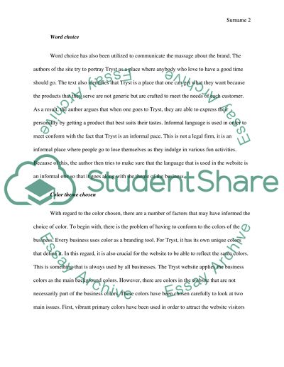 Tryst Cafe Website Analysis