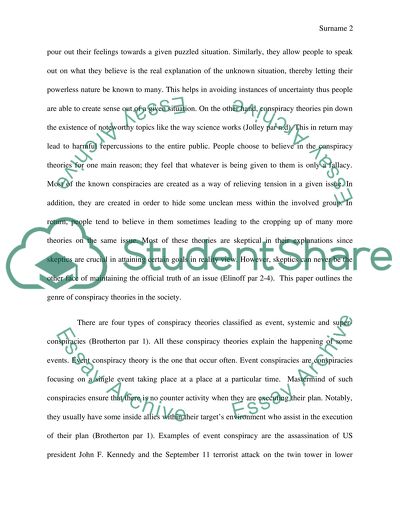 Analysis of Conspiracy Theories