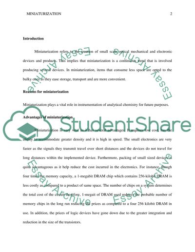 Miniaturization Plays a Vital Role