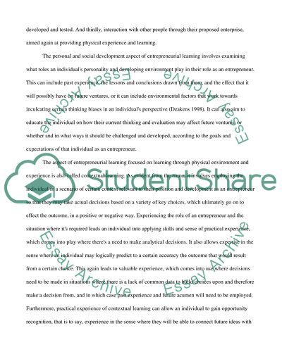 Entrepreneurial Learning