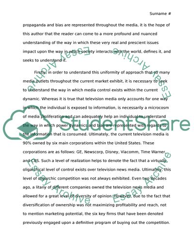 A Discussion of the Impact Current Media Representation Within the United States