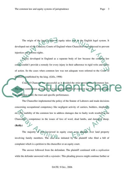 The common law and equity systems of jurisprudence