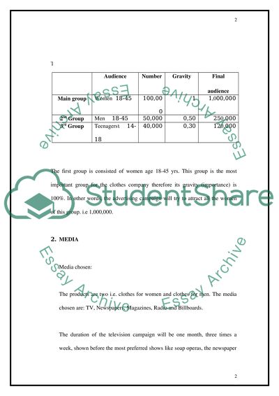 Media Planning for a Company
