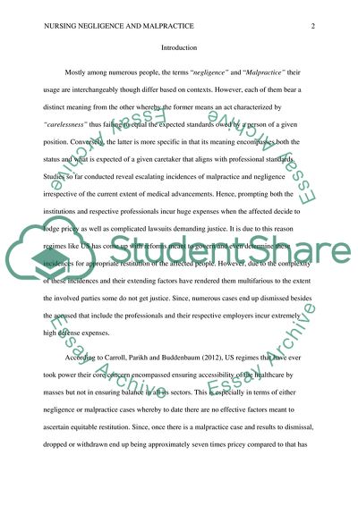 Nursing negligence and malpractice