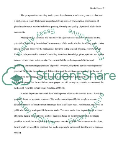 The Fundamental Characteristics of Media Power and Its Relationship to Other Forms of Power