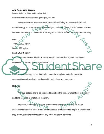 Arid Regions in Jordan