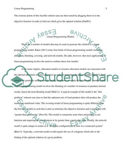 The Concepts and Processes Involved in Linear Programming