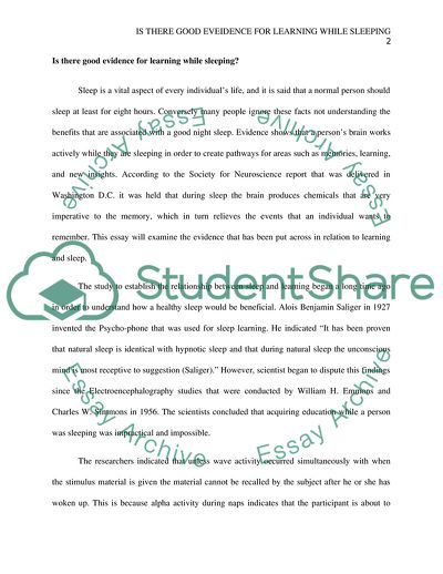 Is There Good Evidence for Learning While Sleeping