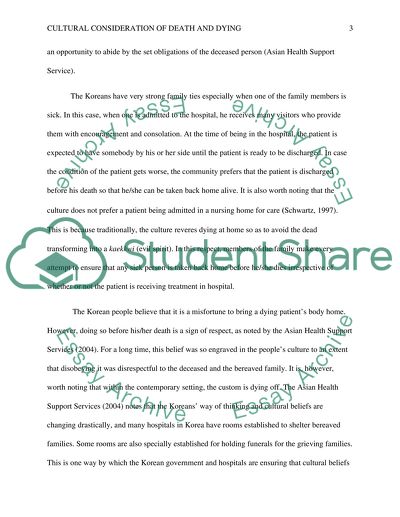 Korean Cultural Consideration of Death and Dying