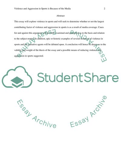 Violence in Sports is Because of the Media