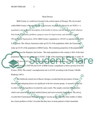 Heart Disease in low income geographical area