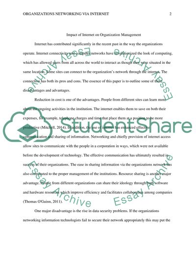 Impact of the Internet on Organization Management