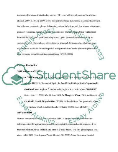 Preparation, Control and Prevention of Pandemics