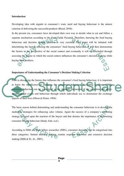 Consumer Food-Buying Behavior