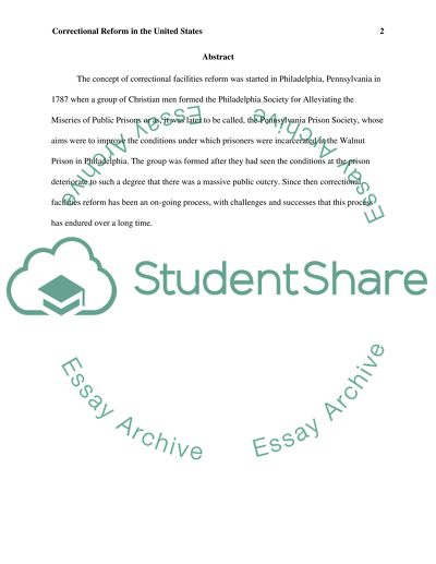 Correctional Reform in the United States