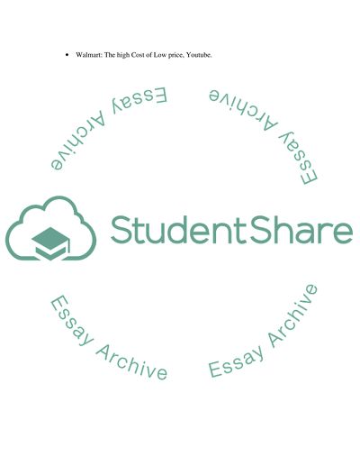 Walmart: The High Cost of Low Price