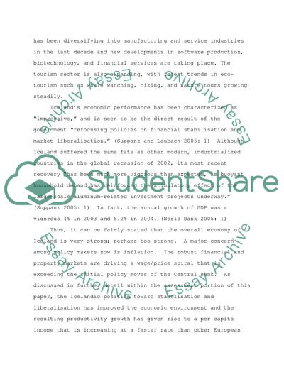 Macroeconomic Position of Iceland as of 2006