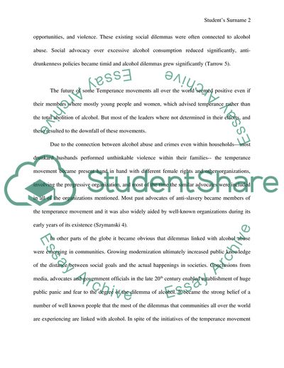 Features of Temperance Movement