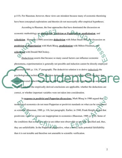 The Methodology of Economics