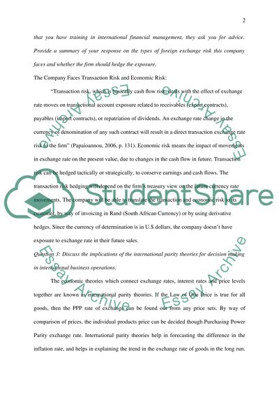 The implications of the deviations of the purchasing power