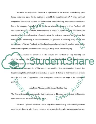 Crisis Management Strategies Needed by Facebook