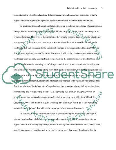 The Educational Level of Leadership and Effectiveness of Organizational Change