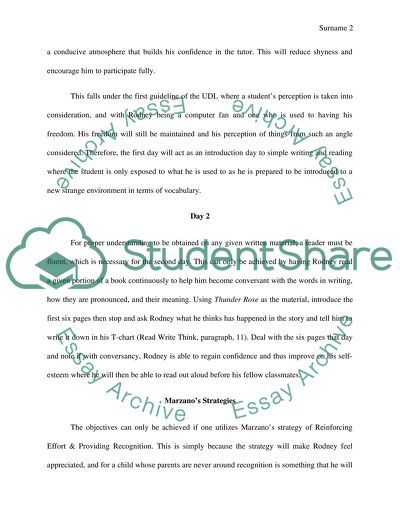 A Tutor Lesson Plan