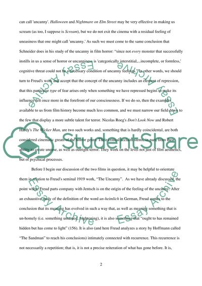 Interpretations of the Uncanny in Relation to the British Films