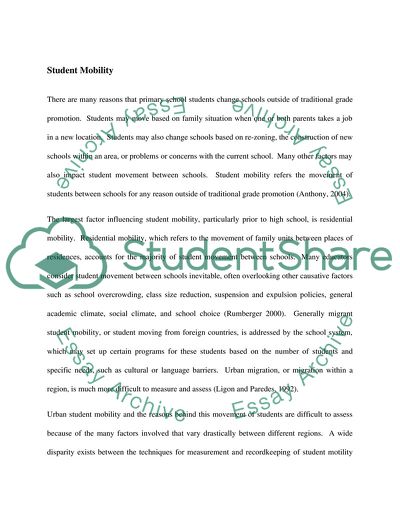 Effects of Mobility on Primary School Children