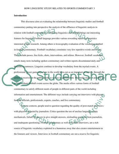 How Linguistic Study Relates to Football Commentary