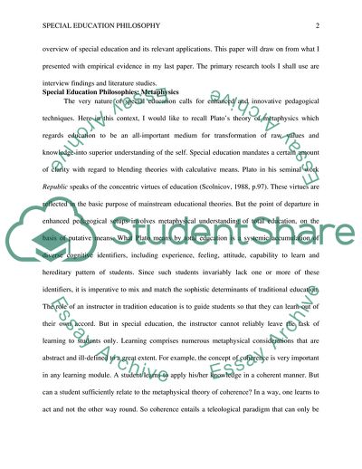 Special Education Philosophy