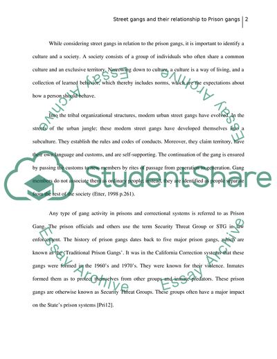 Street Gangs and their Relationship to Prison Gangs