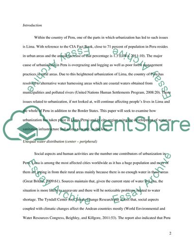 How Urbanization Has Taken Place in Lima