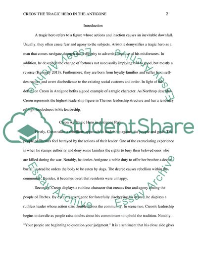 Creon the Tragic Hero in the Creon