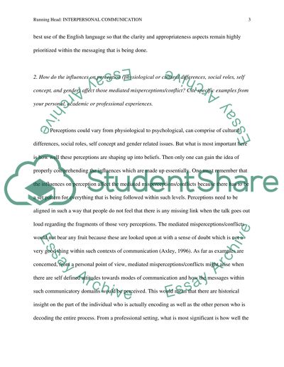 interpersonal communication essay examples